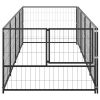 Dog Kennel Black 43.1 ft² Steel