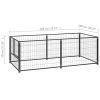 Dog Kennel Black 78.7"x39.4"x27.6" Steel