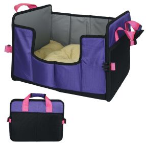 Pet Life 'Travel-Nest' Folding Travel Cat and Dog Bed (Color: purple)