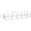 Dog Kennel Silver 107.6 ft² Steel